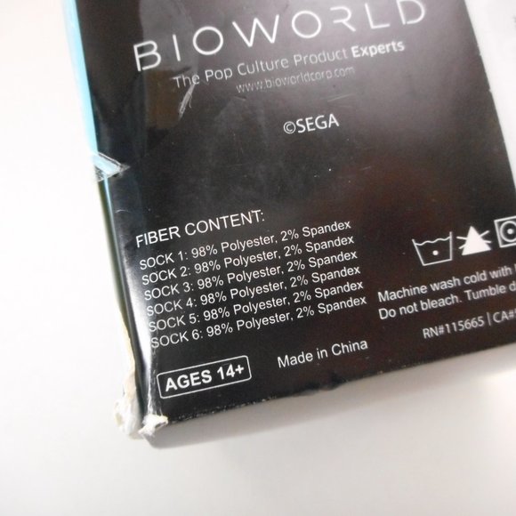 Sonic the Hedgehog Crew Socks 6 Pair Men's size US 8-12 - Picture 6 of 7